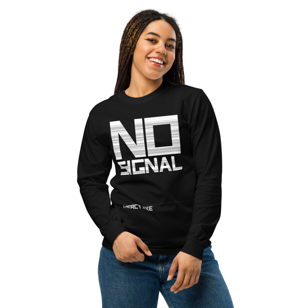 MERCY.EXE NO SIGNAL LONG SLEEVE in Black, worn by a model, shot 3